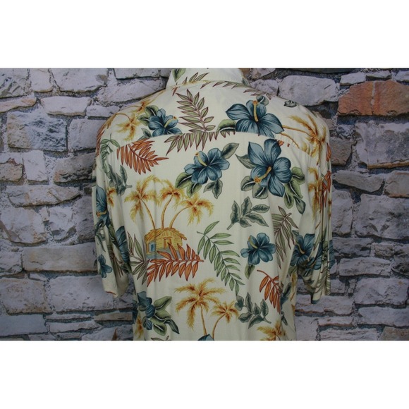 Mens XXL Hawaiian Shirt Tropical Print Button Up Aloha Beach Vacation - Picture 6 of 7